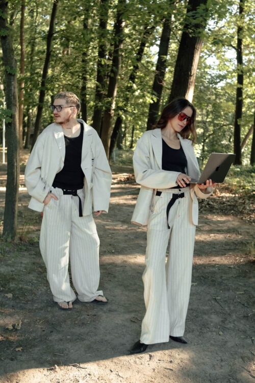 Unisex linen jacket – Beige