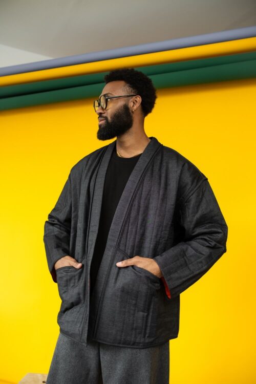 Men’s warm kimono – Gray