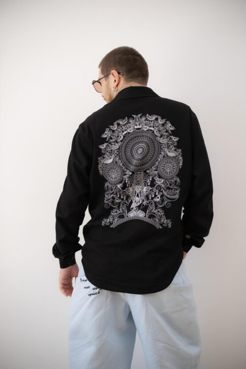 Men’s shirt with embroidery “Vytynanka” – Black