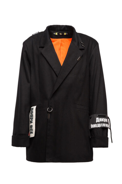 Піджак з патчами «Завжди в ресурсі» – Чорний