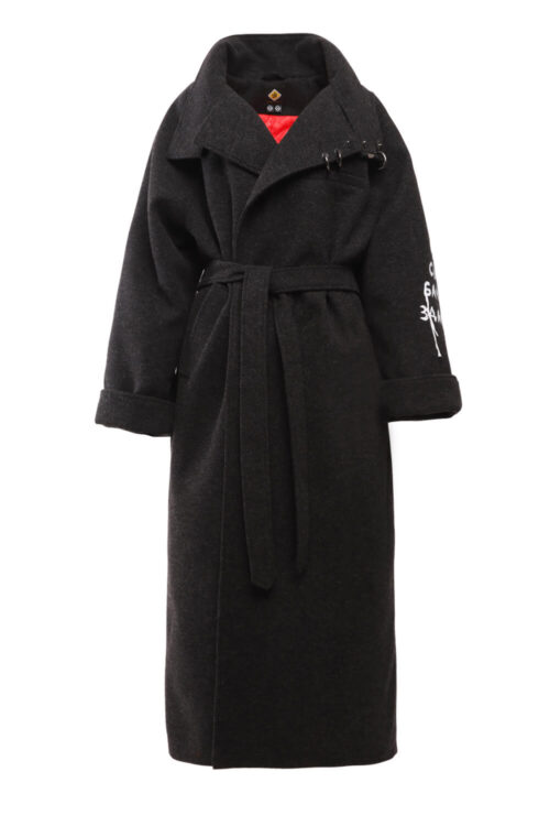 Жіноче пальто Oversize з утепленням – Графіт