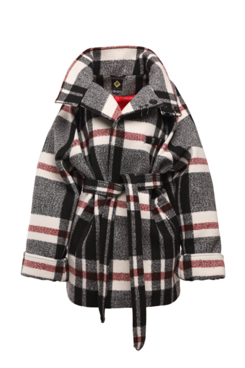 Пальто в клітинку – Сірий