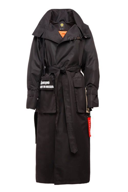 Unisex тренч зі змінним декором – Чорний