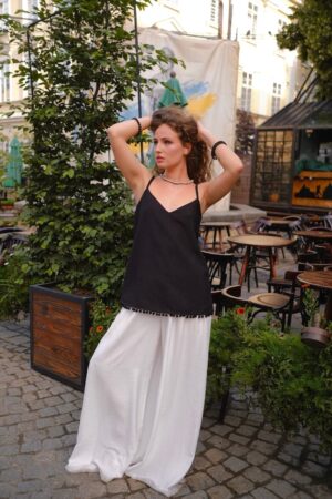 Жіночі брюки широкі - White, XL-2XL