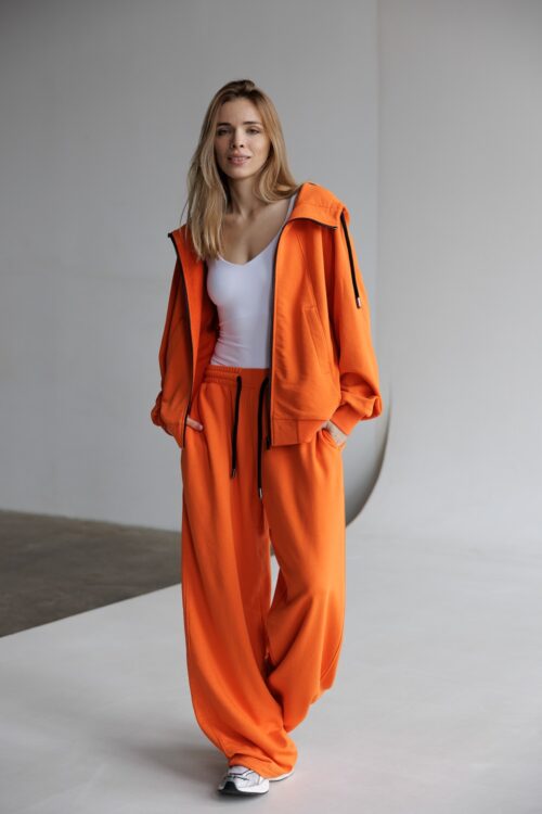 Жіночій худі на блискавці – Помаранчевий