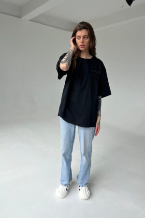 Жіноча футболка з котону - Black, 3XL-4XL