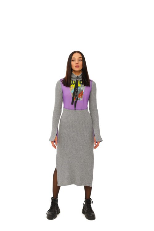 Dress knitwear with inserts – Lilac