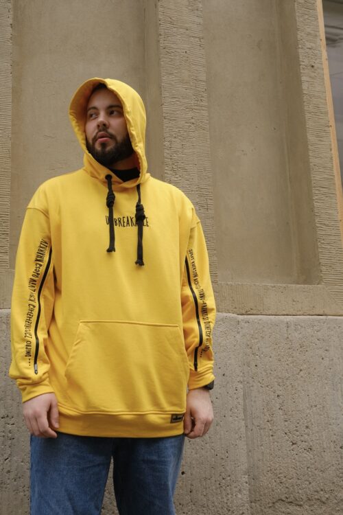Men’s hoodie “Unbreakable” – Yellow